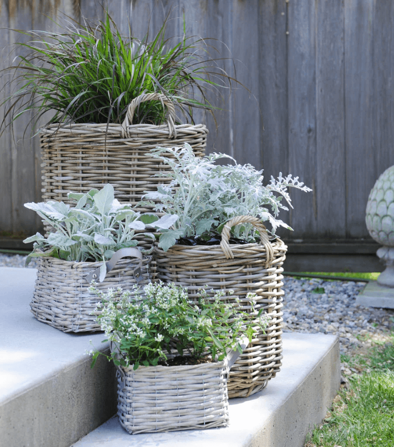 DIY Wicker Planters